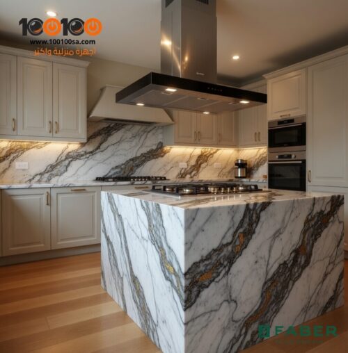 ⁦كيتشن لاين شفاط زجاجي ذكي جزيرة 90 سم من فابر - STILO GLASS SMART   ⁩ - الصورة ⁦3⁩
