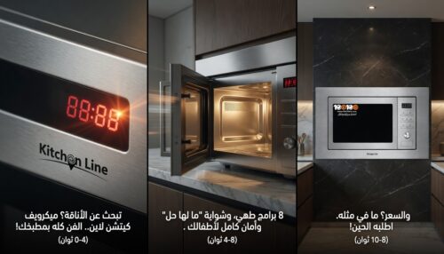 ⁦كيتشن لاين ميكرويف بلت إن 20 لتر 800 واط - AG820 BC4⁩ - الصورة ⁦5⁩