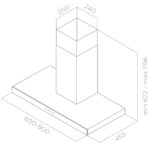 ⁦كيتشن لاين شفاط جداري 90 سم حرف تي بورد كاب من تربو إير - BOARD CAP⁩ - الصورة ⁦2⁩