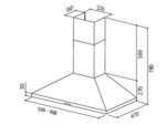 ⁦شفاط هرمي استانلس استيل 90 سم إيطالي - ZOND⁩ - الصورة ⁦2⁩