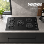 ⁦جنرال سمارت سطح 5 عين غاز شبك ثقيل 90سم مفاتيح جانبية زجاج - GS9101P07IS⁩ - الصورة ⁦2⁩
